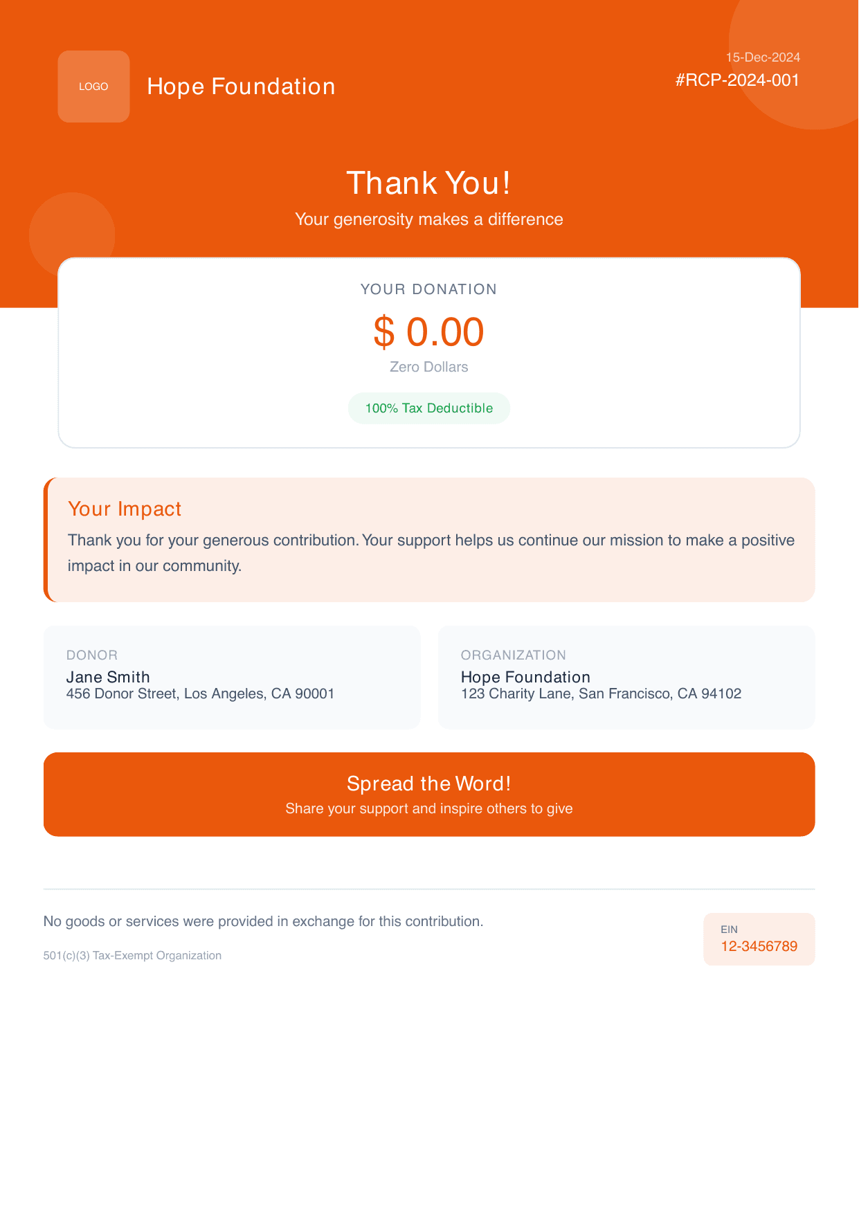 Colorful Impact receipt template preview