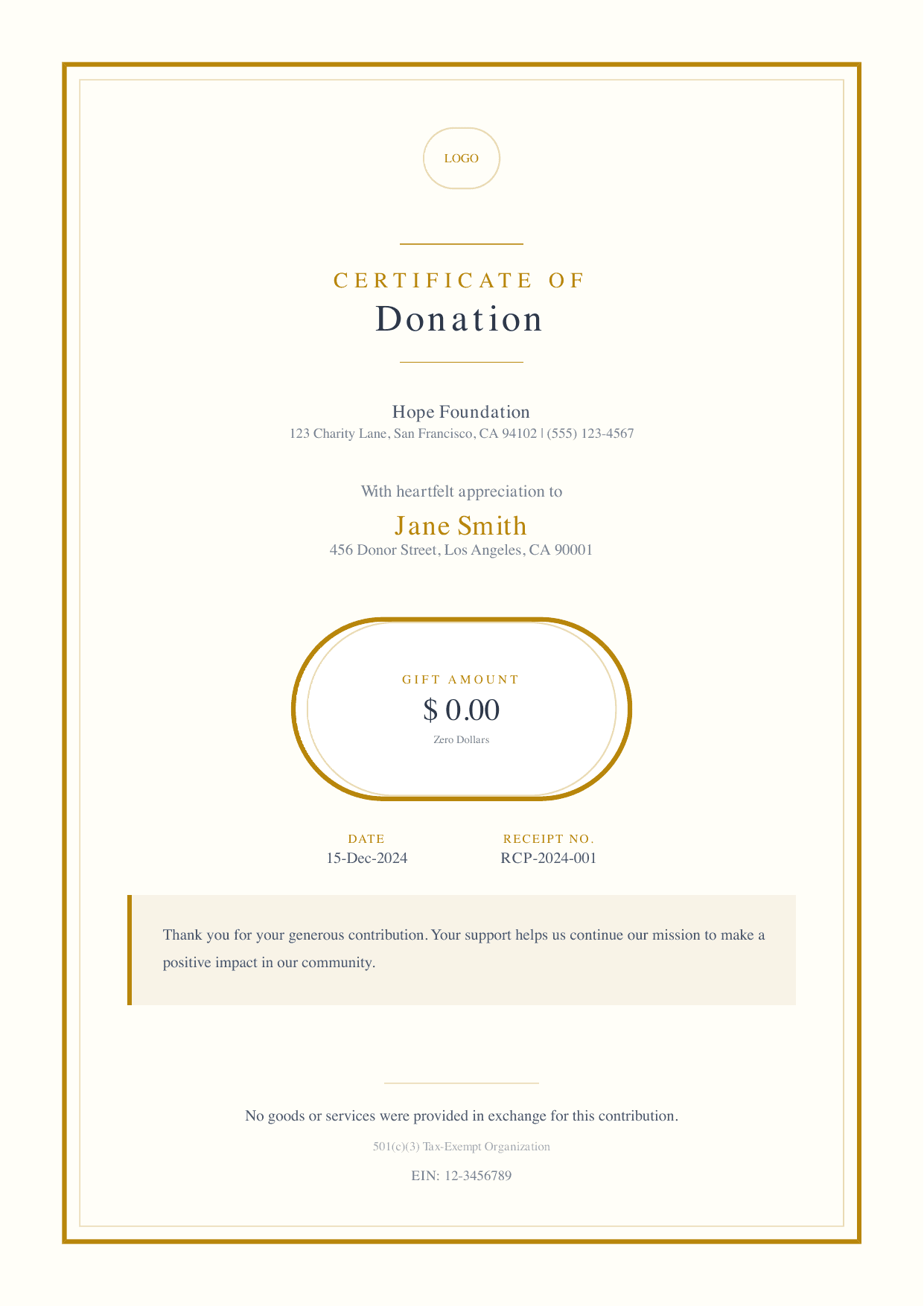 Elegant receipt template preview