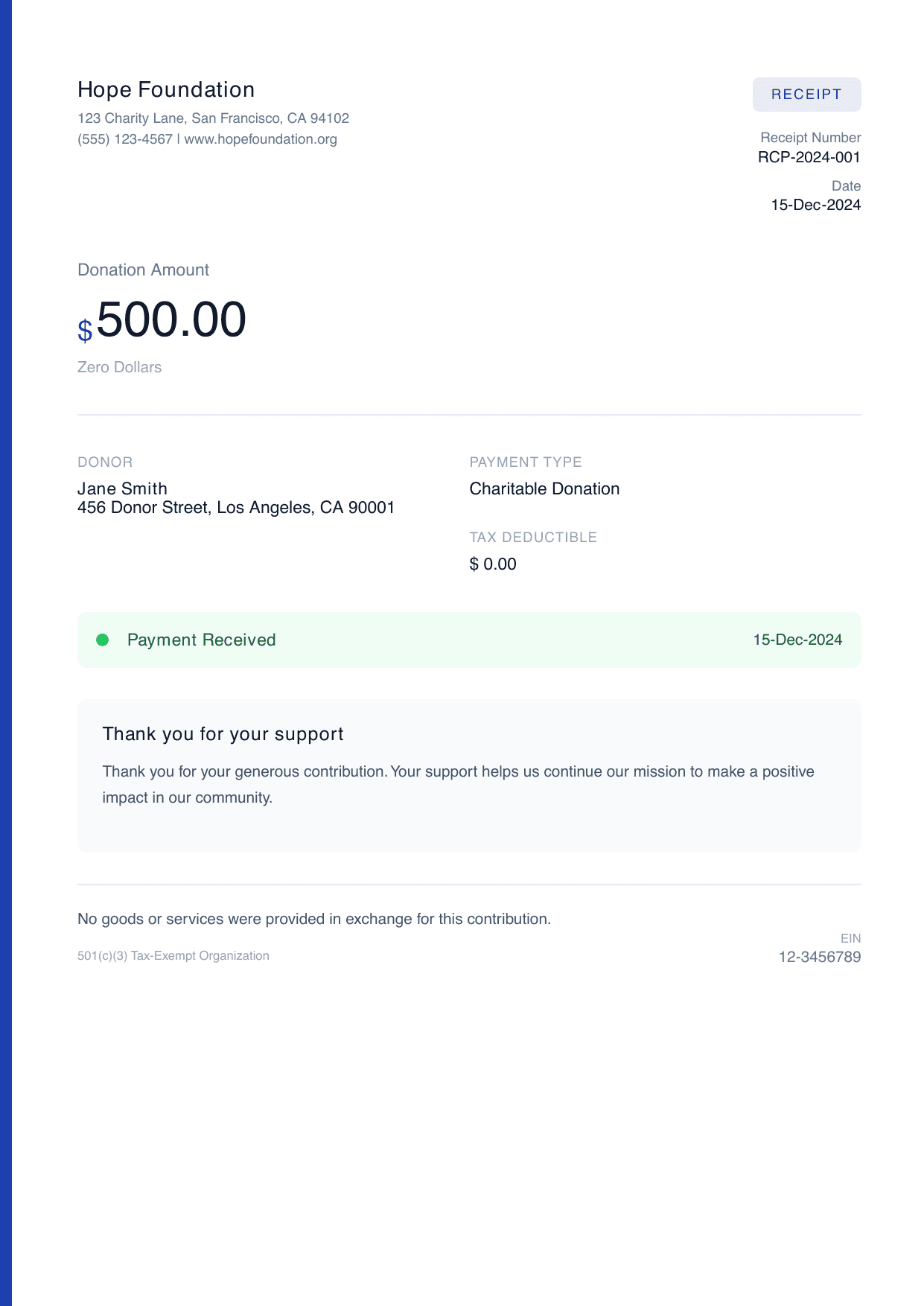 Modern receipt template preview